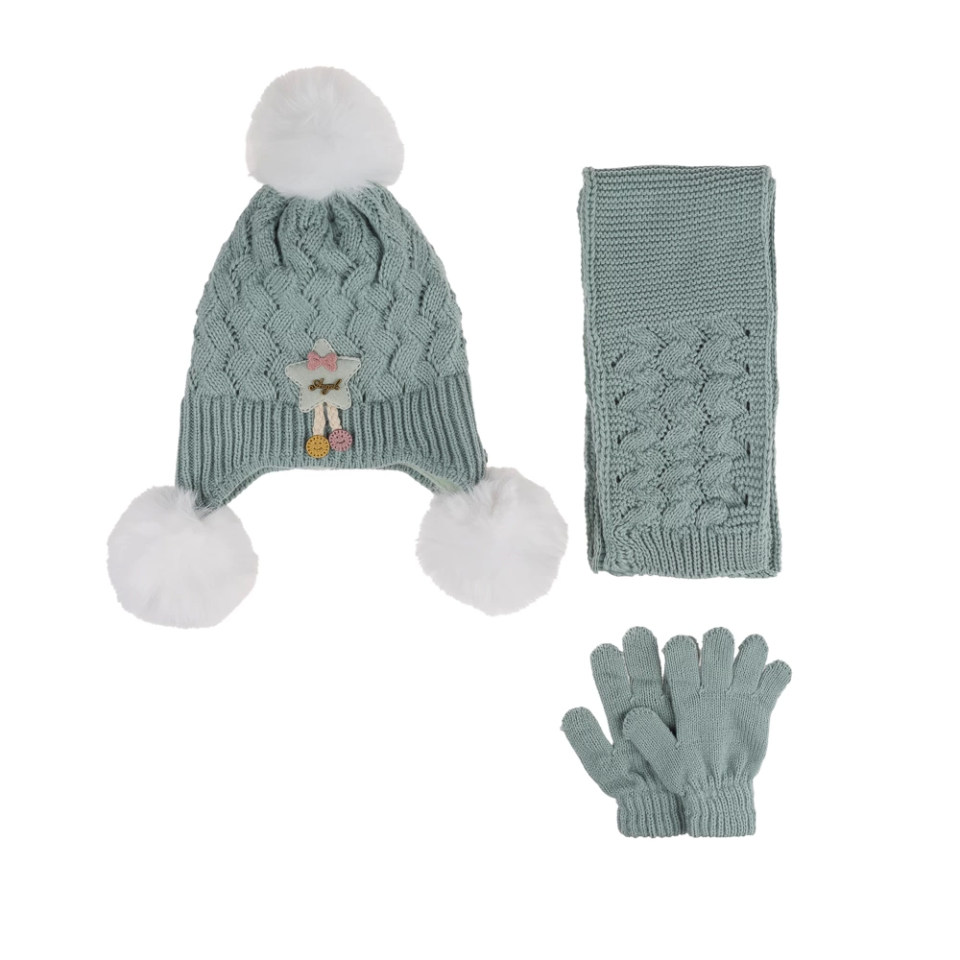 Suyutti K24160-02 Kız Çocuk 1-4 Yaş 3'Lü Bere Set
