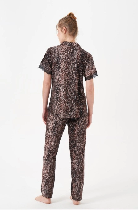 Pjs 29068 Kadın Kısa Kollu Düğmeli Pijama Takım