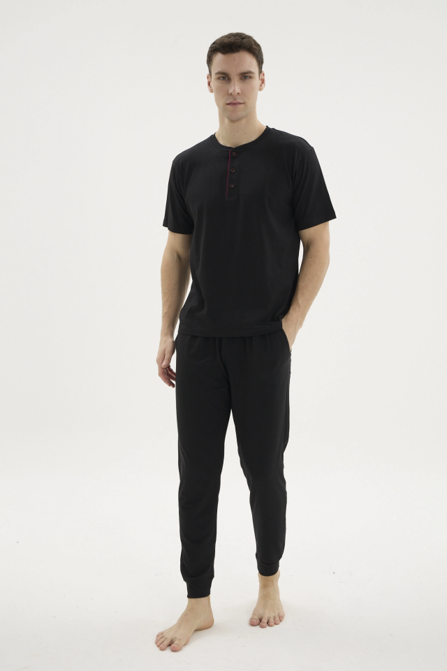 Kocabey KKT-26155 Erkek Midi Yaka Pijama Takımı