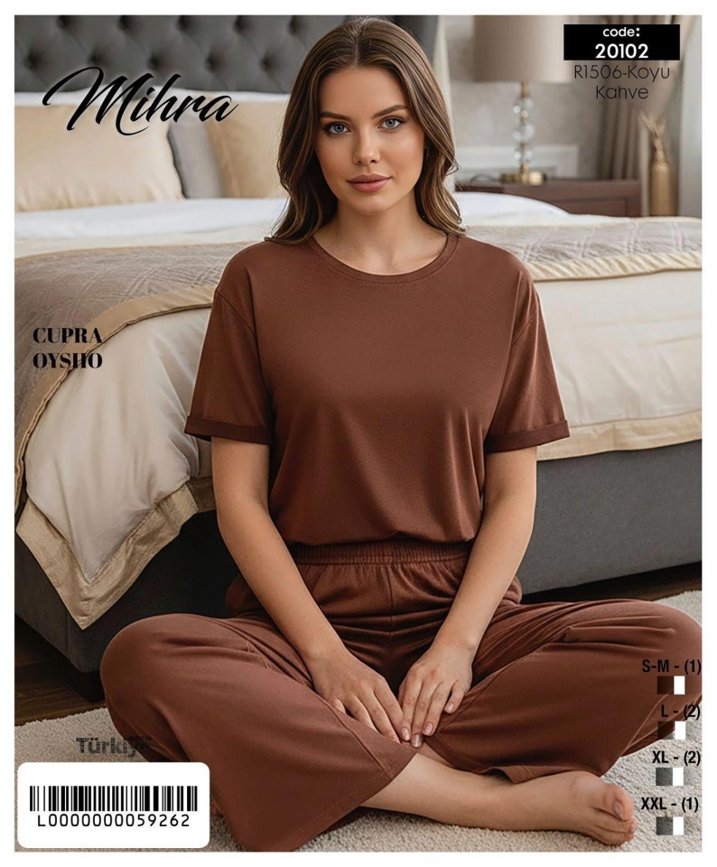 Mihra 20102 Kadın Oysho Kısa Kol Pijama Takımı