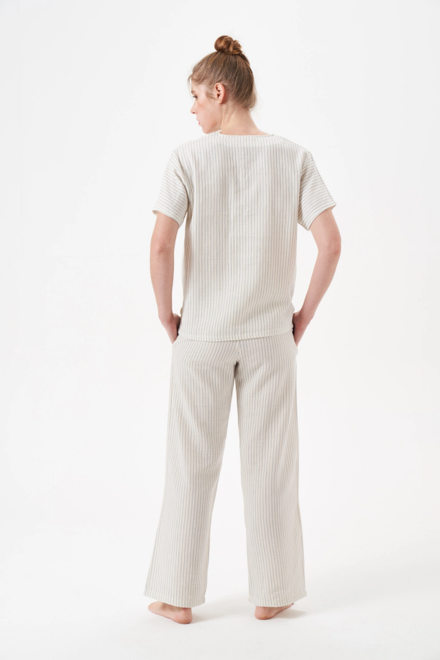 PJS 29098 Kadın Düğmeli Pijama Takım
