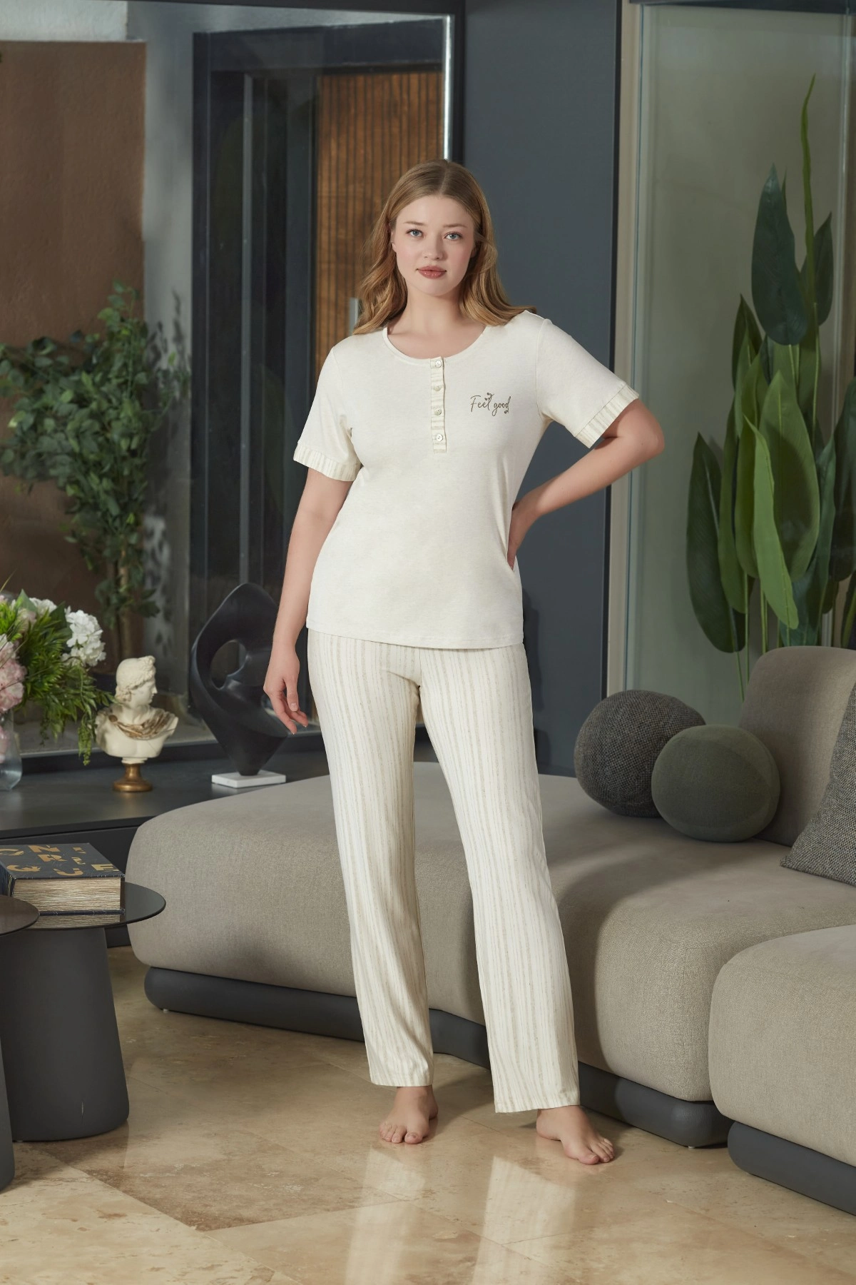 Aqua 26573 Kadın Kısa Kol Pijama Takımı