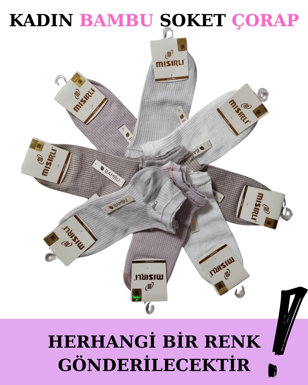 Mısırlı 72206 Kadın Bambu Patik Çorap