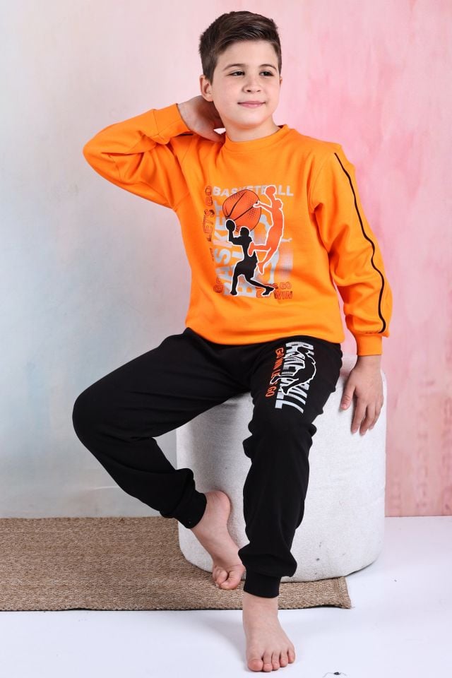 Kapitex 5180 Erkek Çocuk Desenli Uzun Kol Pijama Takımı