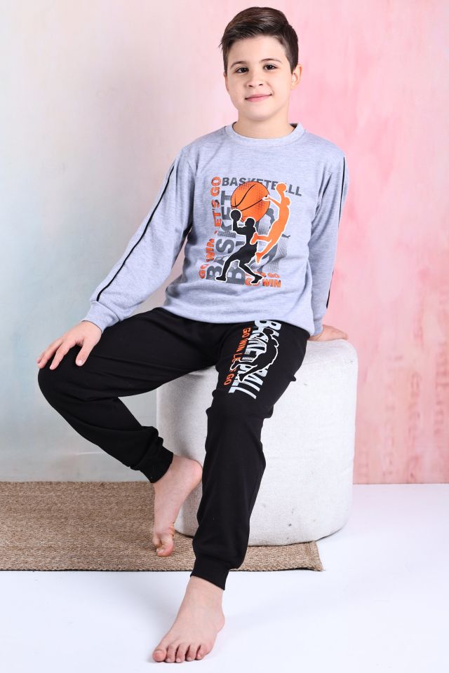 Kapitex 5180 Erkek Çocuk Desenli Uzun Kol Pijama Takımı