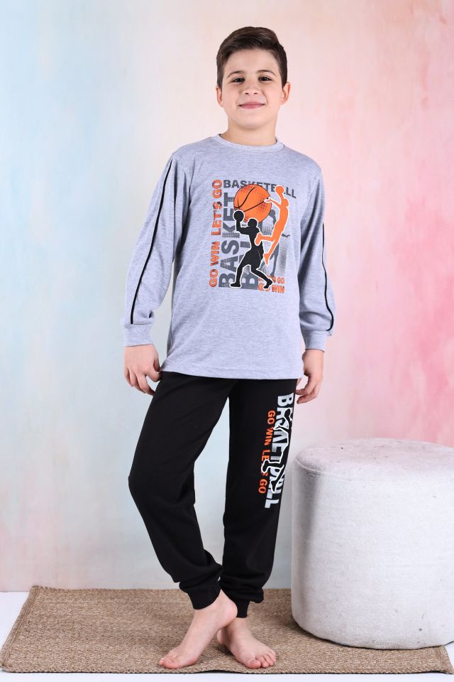 Kapitex 5180 Erkek Çocuk Desenli Uzun Kol Pijama Takımı