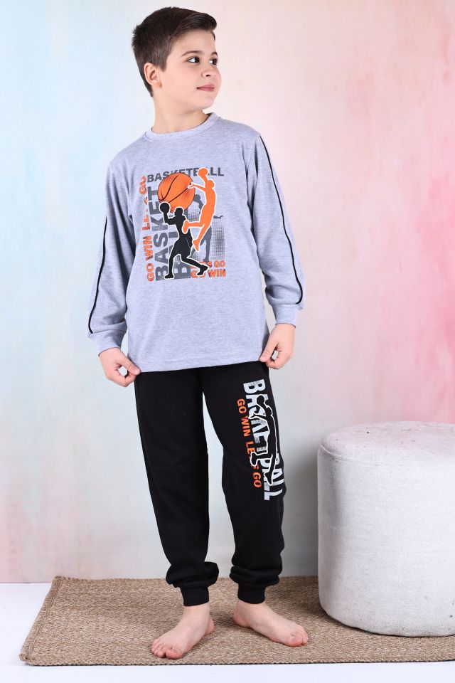 Kapitex 5180 Erkek Çocuk Desenli Uzun Kol Pijama Takımı