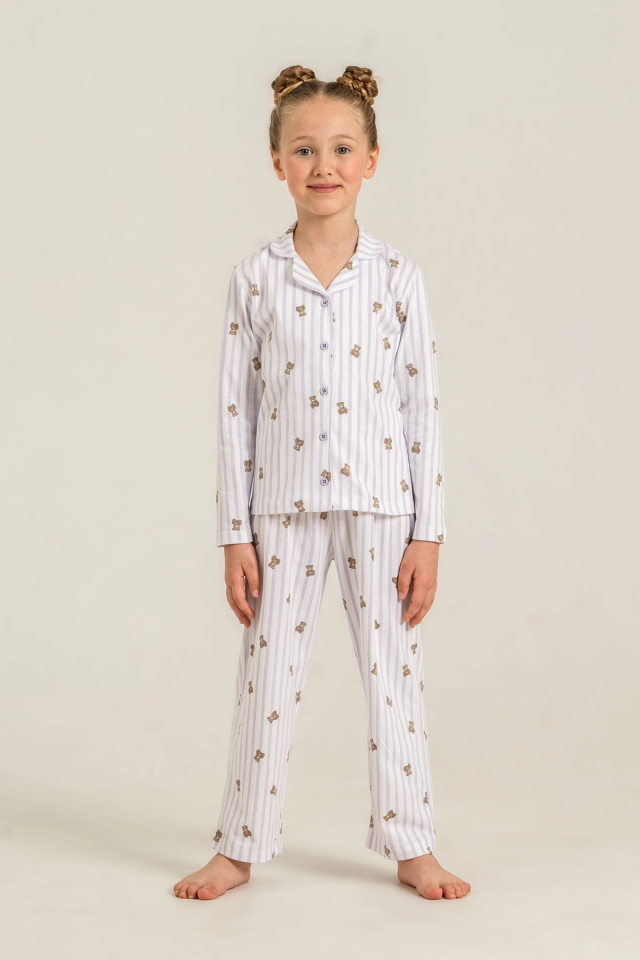 Rolypoly Rp3913-G  Kız Çocuk Gömlek Pijama Takım