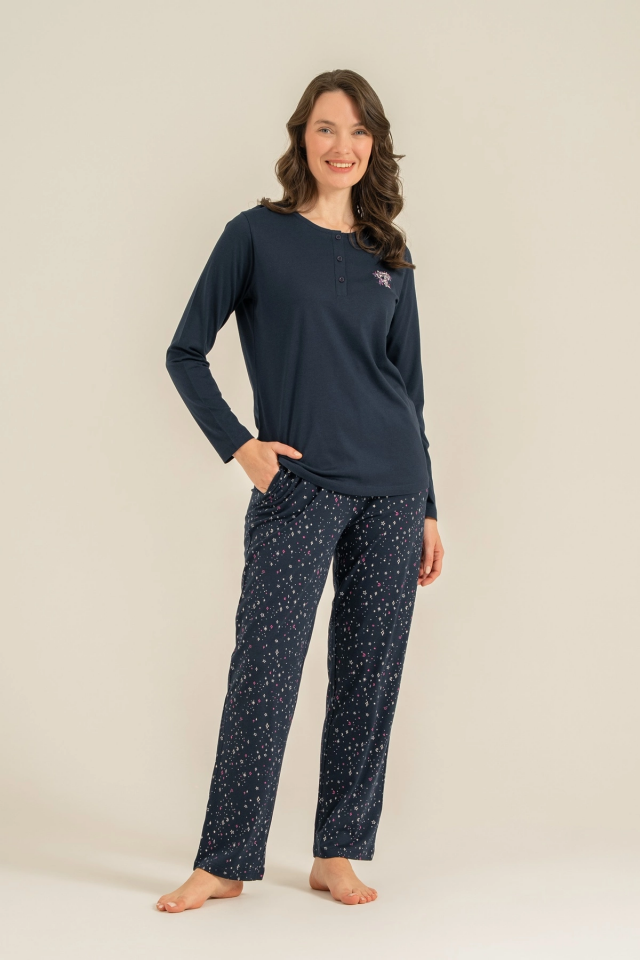 Arnetta  Ar3775-S  Kadın Uzun Kollu Pijama Takım