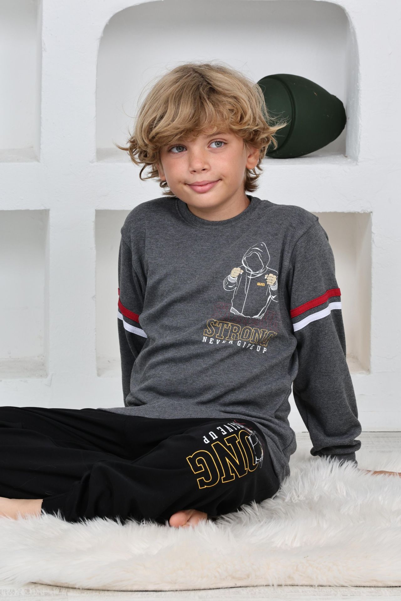 Kapitex 5141 Erkek Çocuk Uzun Kol Pijama Takımı