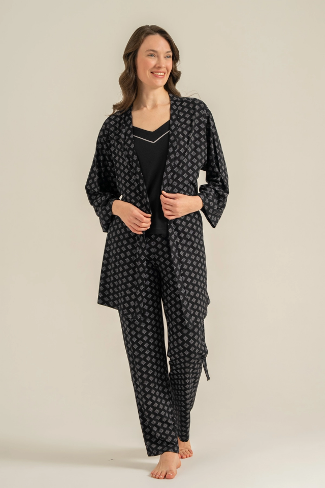 Pierre Cardin 9291-S  Kadın 3'Lü Pijama Takımı