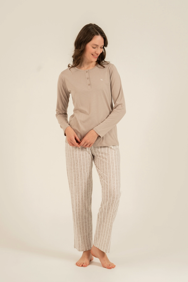 Arnetta 3779-x  Kadın Uzun Kollu Pijama Takım