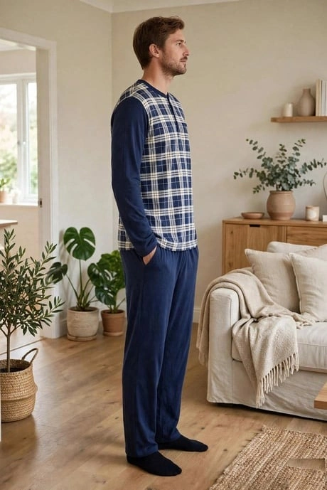 Çift Kaplan 8219 Erkek Uzun Kol Pijama Takımı