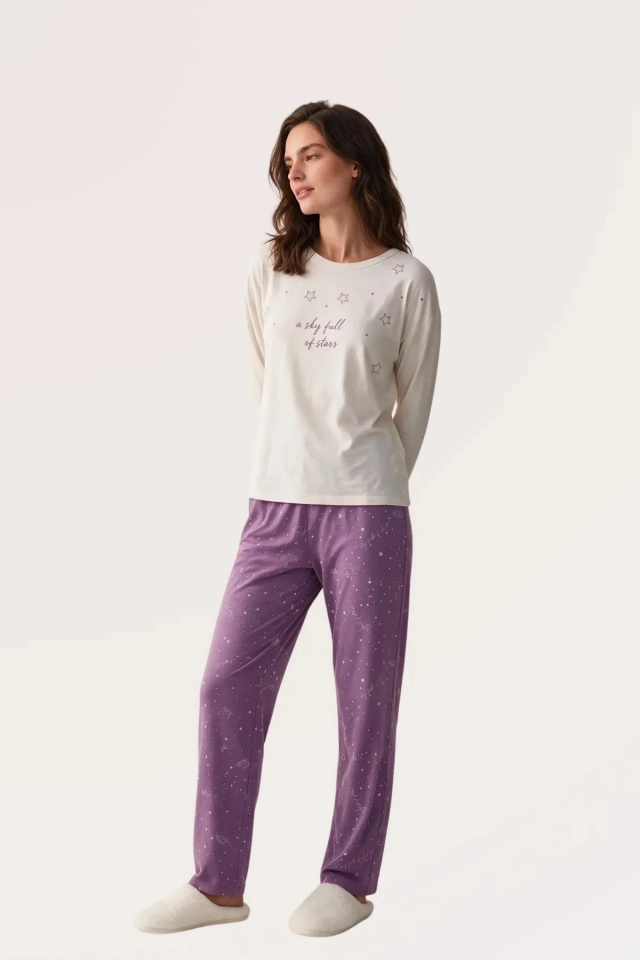 Pjs 30170 Kadın Uzun Kol Pijama Takımı