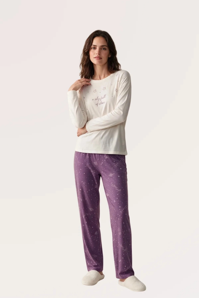 Pjs 30170 Kadın Uzun Kol Pijama Takımı