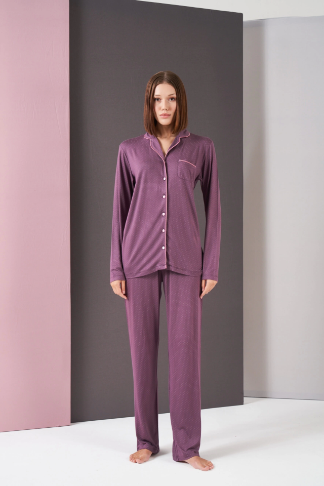 Pjs 26025 Önü Düğmeli Pijama Takımı