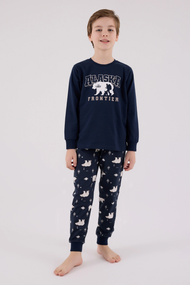 RolyPoly 3718-G Erkek Çocuk Uzun Kol Pijama Takım