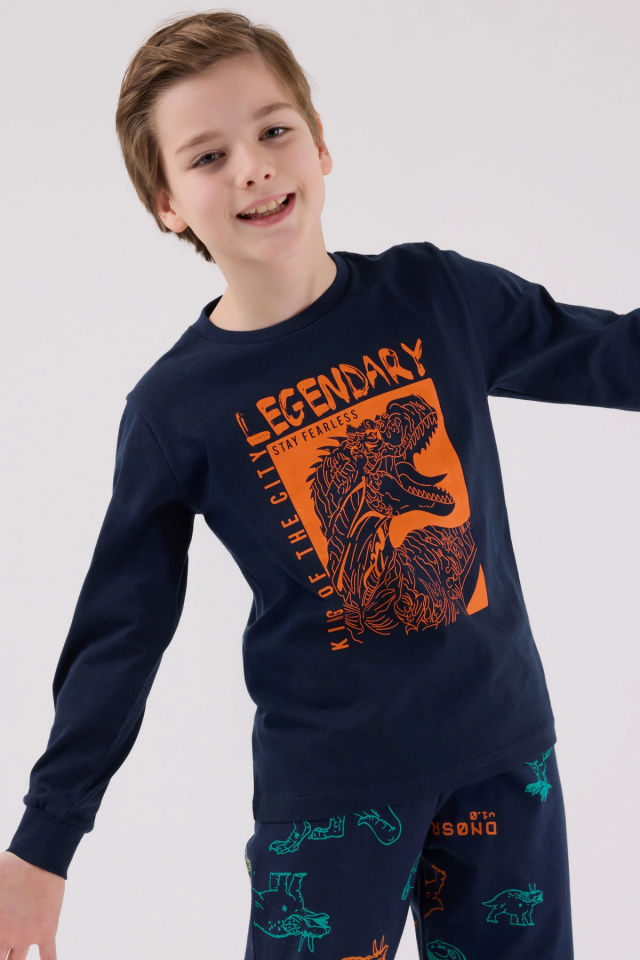 RolyPoly 3671-G Erkek Çocuk Uzun Kol Pijama Takım