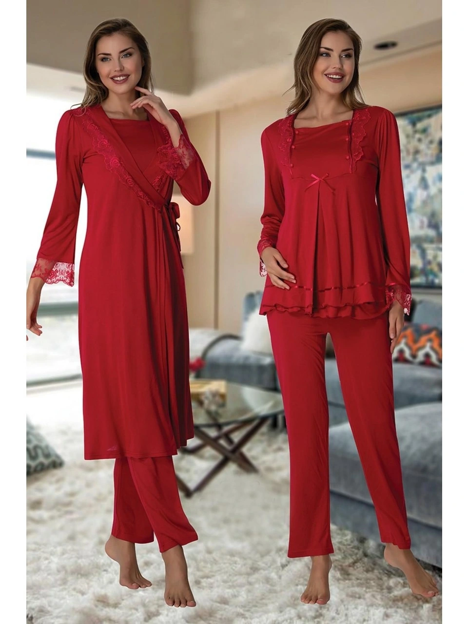 Effortt 2018  Sabahlıklı Lohusa Pijama Takımı