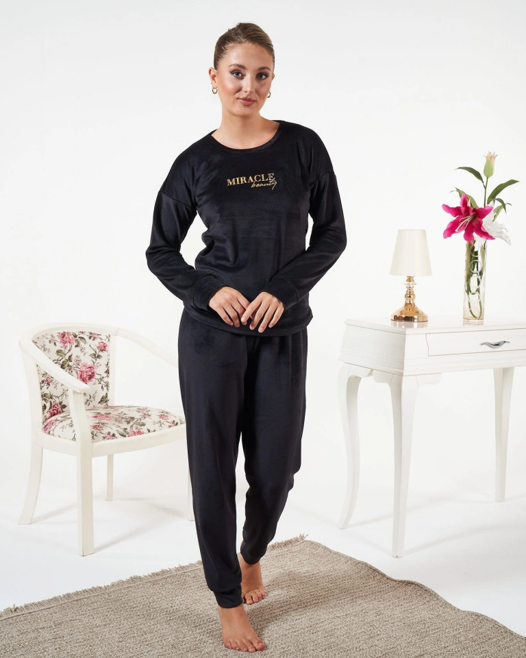 Estiva 25384 Uzun Kol Kadife Pijama Takımı