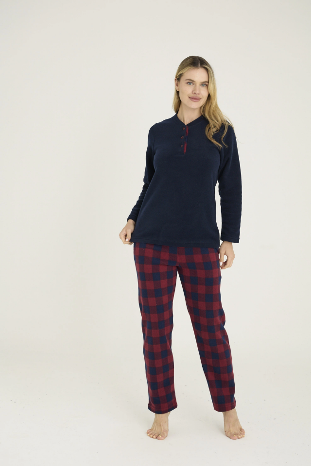 Kocabey 7304-K Kadın Midi Yaka Pijama Takım