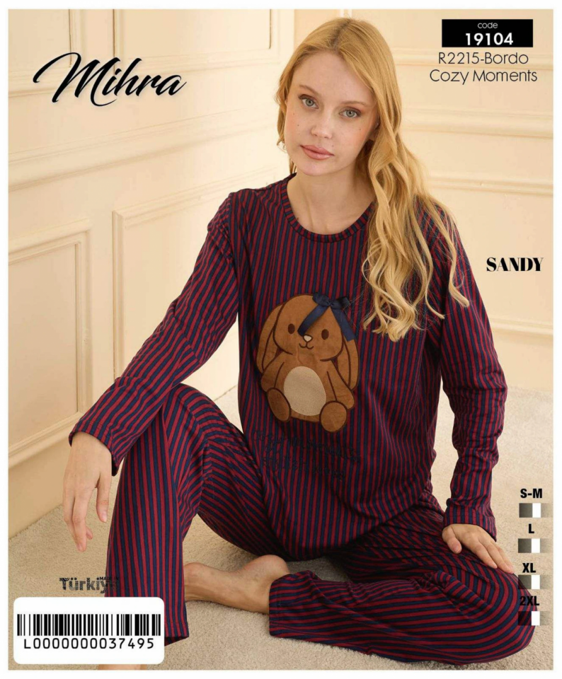 Mihra 19104 Kadın Uzun Kol Pijama Takımı