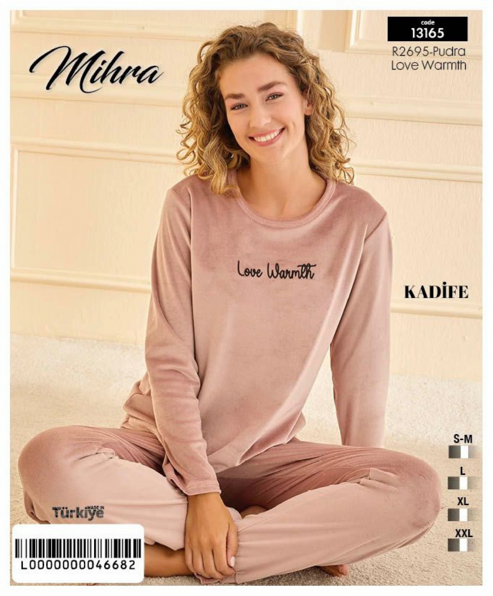 Mihra 13165 Kadın Kadife Uzun Kol Pijama Takımı