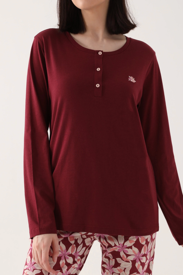 Arnetta 2638-S Desenli Kadın Uzun Kollu Pijama Takımı