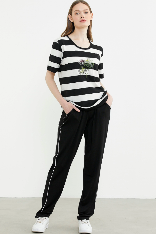 Sementa 76476 Rahat Kalıp Çizgili Pantolon Takım