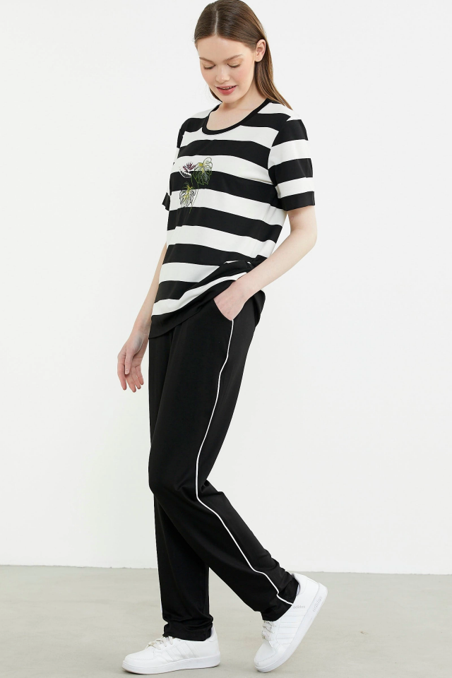 Sementa 76476 Rahat Kalıp Çizgili Pantolon Takım