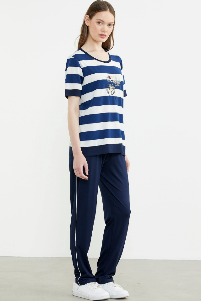 Sementa 76476 Rahat Kalıp Çizgili Pantolon Takım