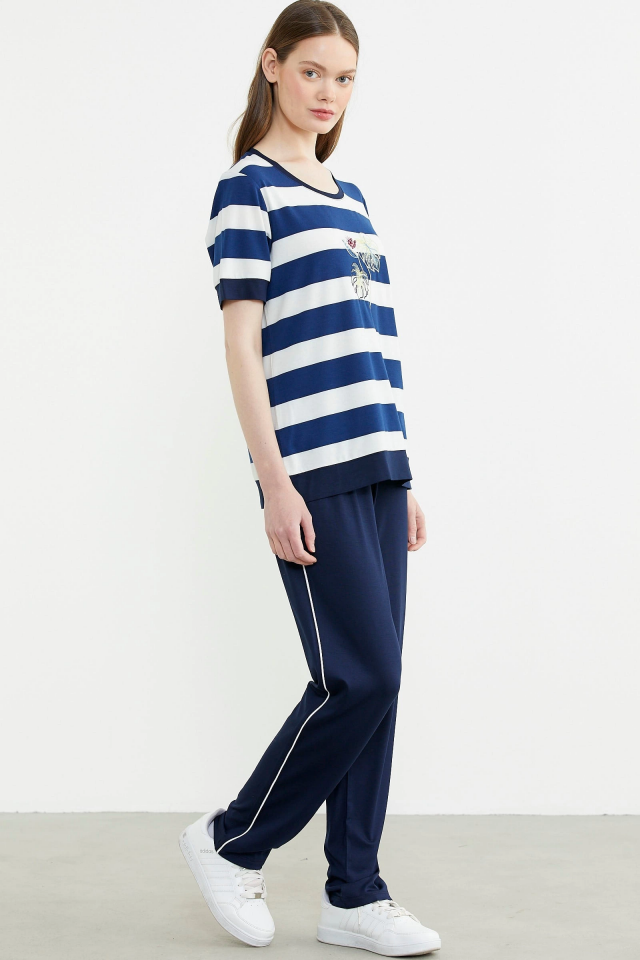 Sementa 76476 Rahat Kalıp Çizgili Pantolon Takım