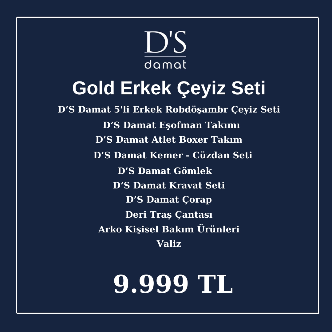 D'S Damat 25 Parça Gold Erkek Çeyiz Seti Paketi