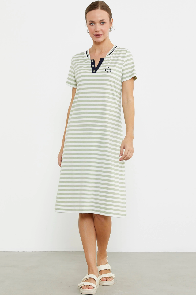 Sementa 77490 Marine Yaka Detaylı Penye Elbise