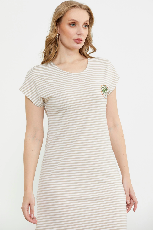 Sementa 77489 Nakış Detaylı Marine Penye Elbise